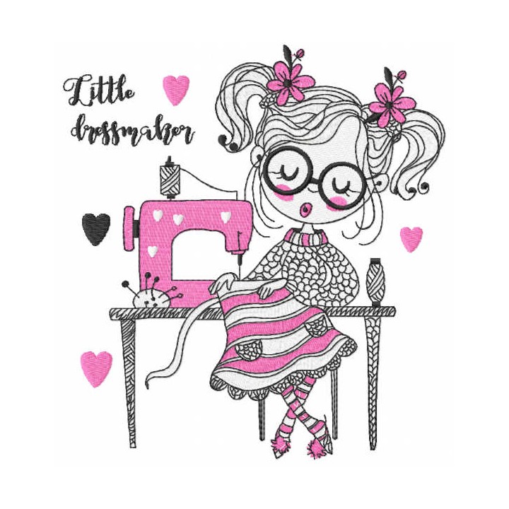 Little dressmaker embroidery design embroidery design - Embroidery Design