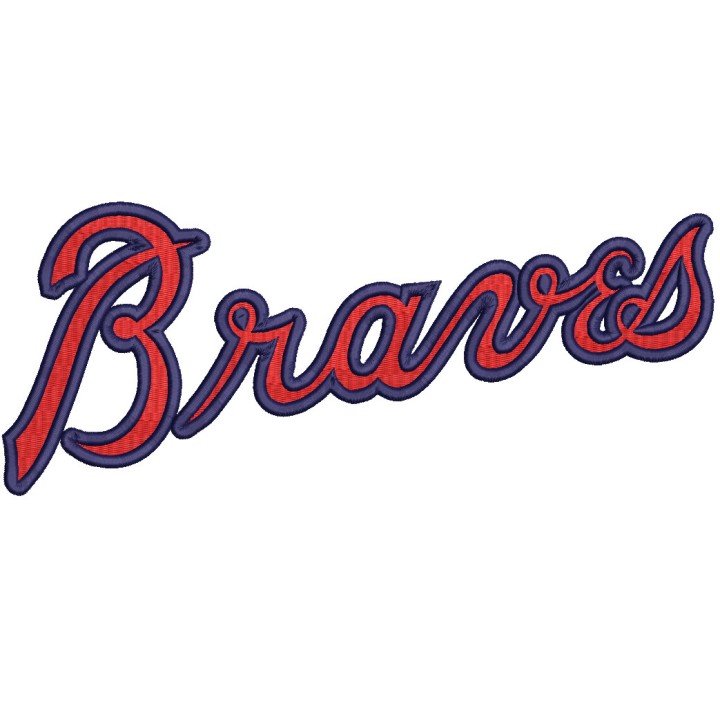 Braves wordmark logo embroidery design - Embroidery Design