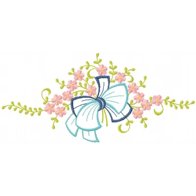 Preview of a bow in spring flowers embroidery design featuring vibrant floral motifs for creative stitching projects.