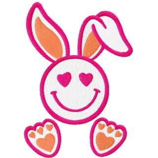 Easter bunny smile embroidery design - Embroidery Design