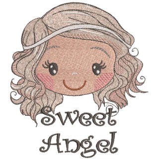 Little blondie angel embroidery design - Embroidery Design