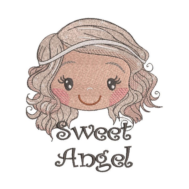 Little blondie angel embroidery design - Embroidery Design