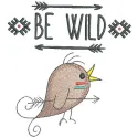 Preview of the Bird Be Wild embroidery design featuring colorful bird motifs for creative stitching projects.