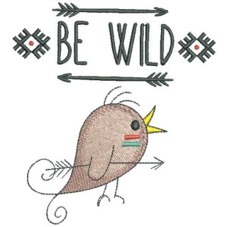 Bird be wild embroidery design - Embroidery Design