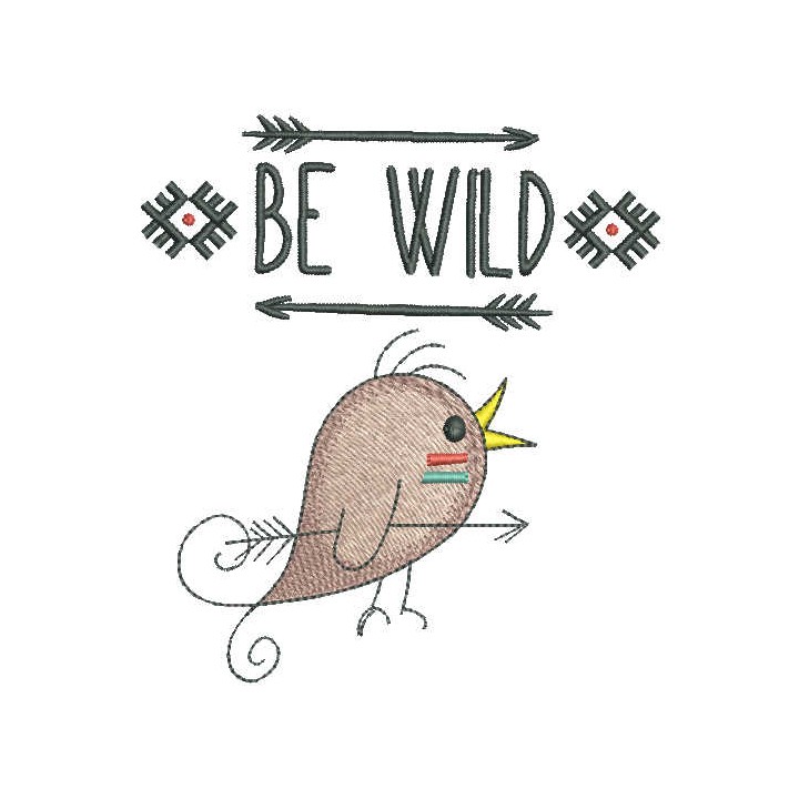 Bird be wild embroidery design - Embroidery Design