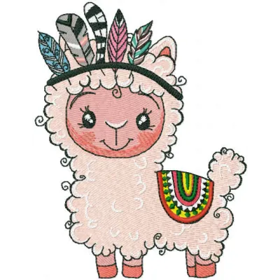 Llama Indian embroidery design showcasing intricate patterns perfect for stitching on apparel and accessories.