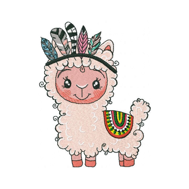Llama indian embroidery design - Embroidery Design