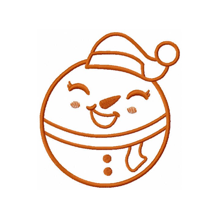 Smiling snowman ball one colored embroidery design - Embroidery Design