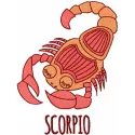 Scorpio zodiac sign embroidery design featuring intricate details suitable for various stitching projects.