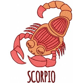 Scorpio zodiac sign embroidery design - Embroidery Design