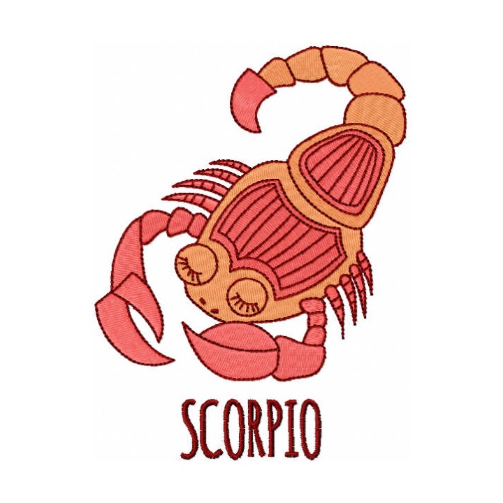Scorpio zodiac sign embroidery design - Embroidery Design
