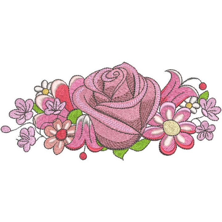 Summer bouquet embroidery design - Embroidery Design