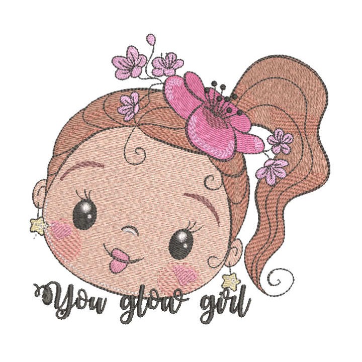You glow girl embroidery design - Embroidery Design