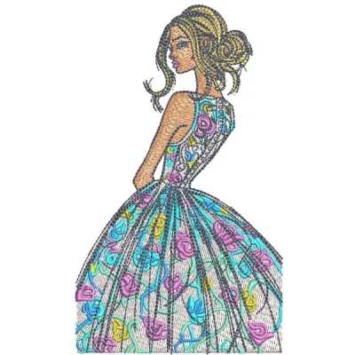 Before the fashion show embroidery design featuring stylish motifs for girls and women on various fabric types.