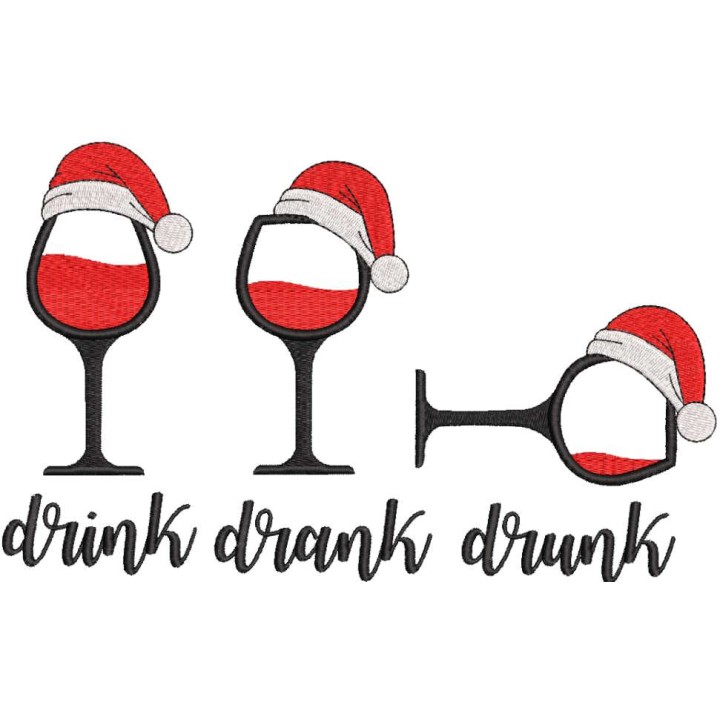 Drink drank drunk embroidery design - Embroidery Design