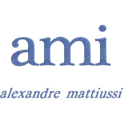 Ami Alexandre Mattiussi logo embroidery design preview, showcasing intricate stitching patterns for fashion applications.