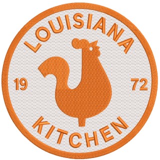 Popeyes Round Logo embroidery design - Embroidery Design