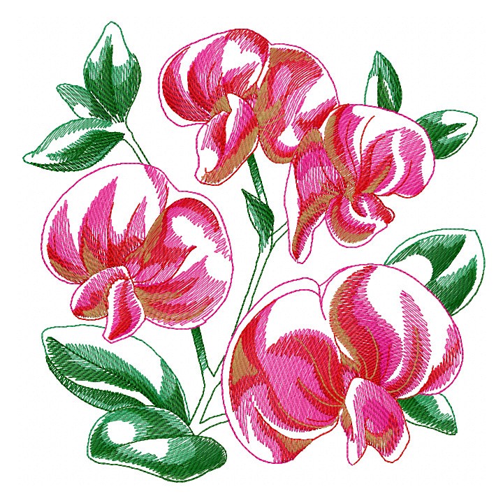 Bright exotic flower embroidery design - Embroidery Design