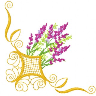 Lavender corner embroidery design - Embroidery Design