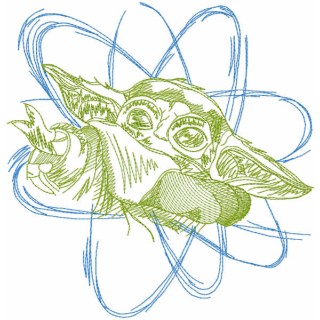 Yoda sketch style embroidery design - Embroidery Design