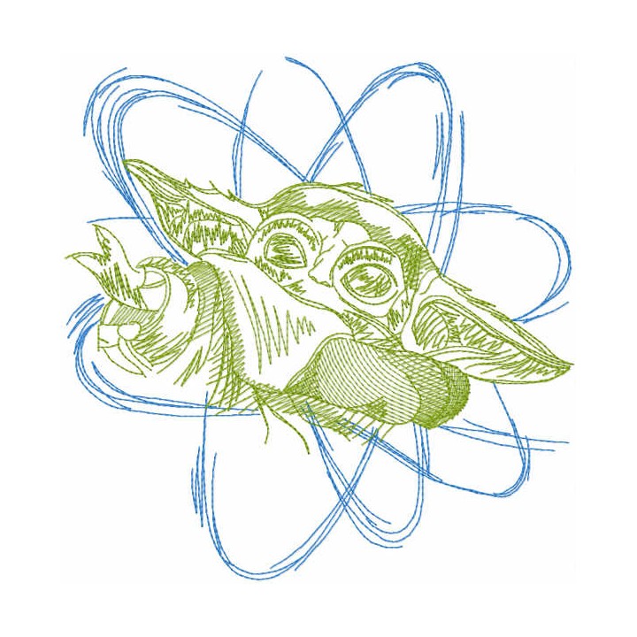 Yoda sketch style embroidery design - Embroidery Design