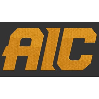 AIC Yellow Jackets modern wordmark logo embroidery design - Embroidery Design