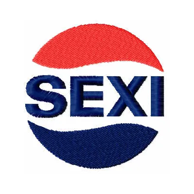 Preview of the S ex i logo embroidery design, showcasing intricate stitching patterns for personalized projects.