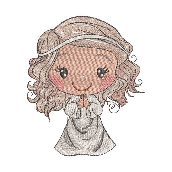 Praying little girl embroidery design - Embroidery Design
