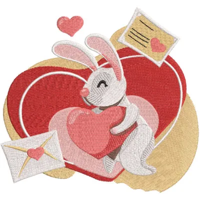 Bunny be mine embroidery design for Valentine's Day featuring a cute bunny motif, perfect for stitching on gifts.