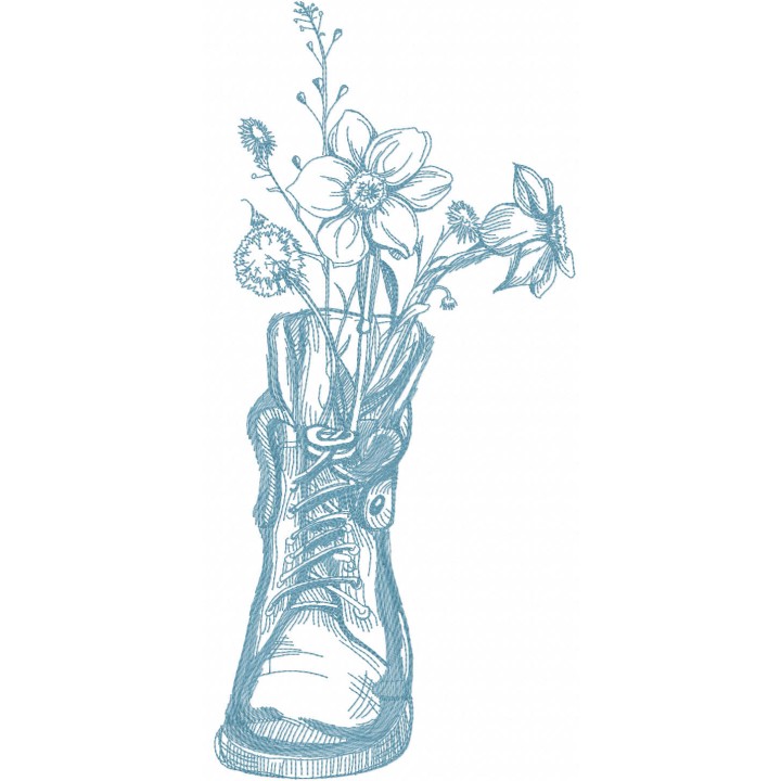 Little garden in your old shoe embroidery design - Embroidery Design