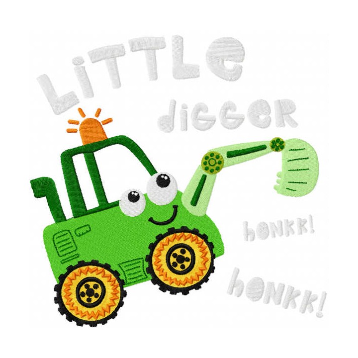 Little digger honkk honkk embroidery design - Embroidery Design