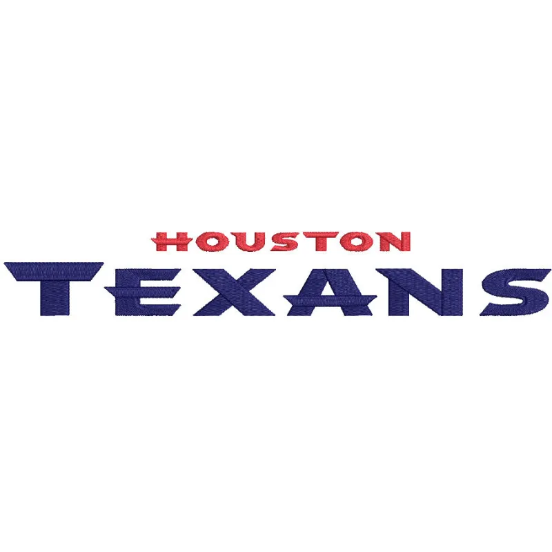 Houston Texans wordmark logo embroidery design preview showcasing the intricate stitching details for fans.