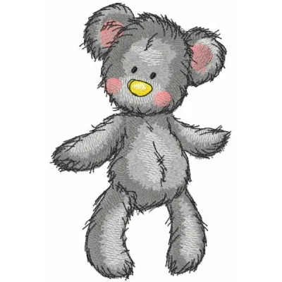 Preview of My Dancing Teddy embroidery design featuring a playful teddy bear in motion, perfect for various fabrics.