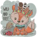 Preview of Indian fox and bird embroidery design featuring intricate details for creative projects.
