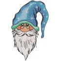 Gnome magic embroidery design featuring a whimsical gnome surrounded by enchanting elements, perfect for various projects.