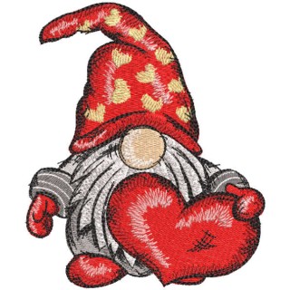 Valentine's dwarf with heart embroidery design - Embroidery Design