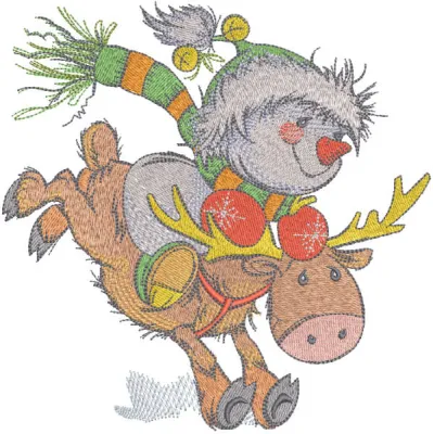 Preview of the 'Faster than the Wind' embroidery design, featuring a dynamic winter theme for creative stitching.