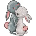 Preview of the First Meeting Loving Bunny embroidery design featuring a cute bunny motif for stitching.