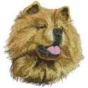 Chow Chow Dog embroidery design showcasing a detailed stitched motif of a fluffy dog, perfect for pet lovers.