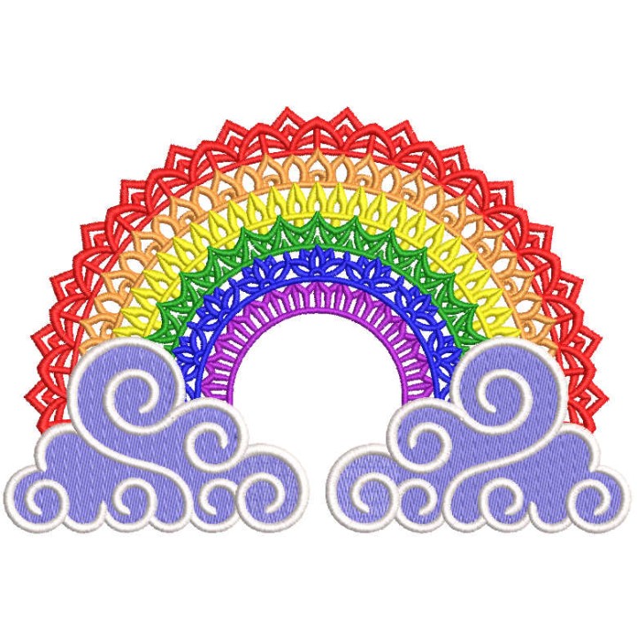 All rainbow colors embroidery design - Embroidery Design