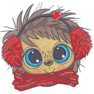 Loving winter hedgehog embroidery design - Embroidery Design