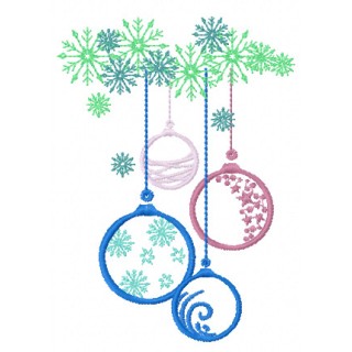 Christmas balls and snowflales embroidery design - Embroidery Design