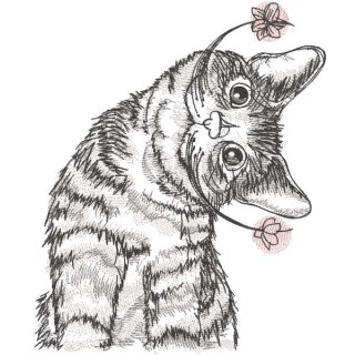 Dali cat embroidery design - Embroidery Design
