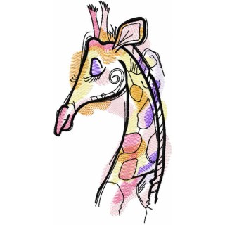Rainbow colors giraffe embroidery design - Embroidery Design