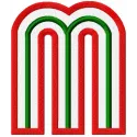 Preview of Mexico m sign embroidery design, showcasing vibrant stitching patterns ideal for business branding.