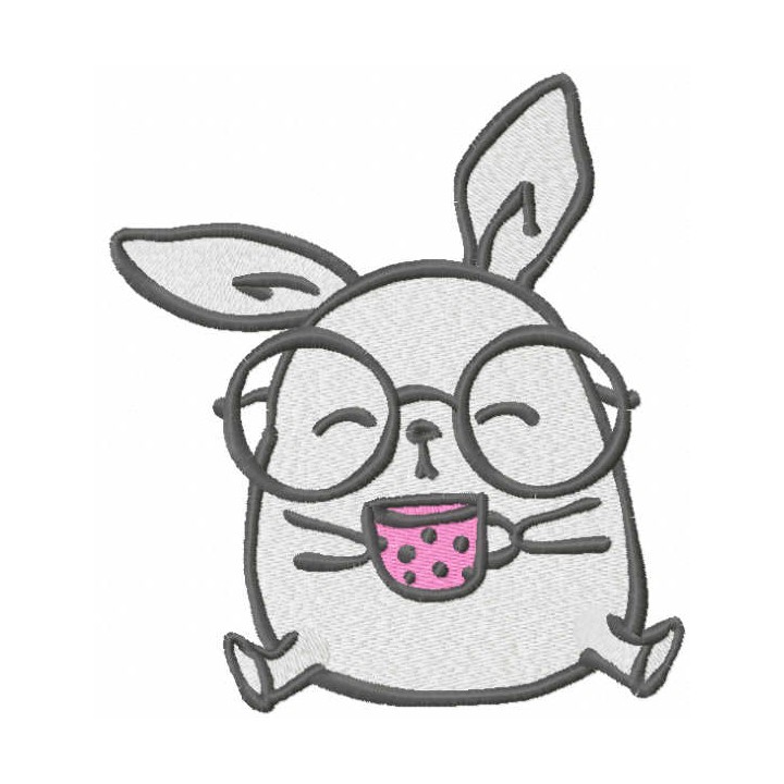 My morning cup of tea embroidery design - Embroidery Design