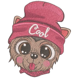 Winter cool dog embroidery design - Embroidery Design