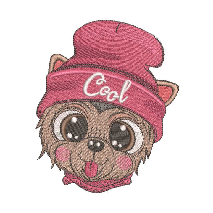 Winter cool dog embroidery design - Embroidery Design