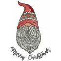 Gnome Merry Christmas embroidery design featuring a festive gnome, perfect for holiday stitching projects.