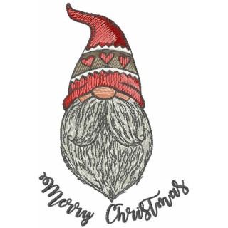 Gnome merry christmas embroidery design - Embroidery Design